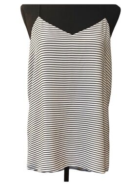 Express Black and White Striped V-Neck Cami size Med